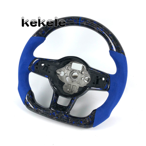 Volant en fibre de carbone forgée bleue pour <span class=keywords><strong>Volkswagen</strong></span> MK7, compatible avec GTI MK5 MK6 MK8 Golf 2015 2016 2017 2018 2019, personnalisable - Product Image 2