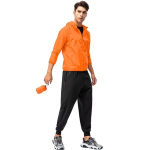 Primavera hombres mujeres abrigo ligero secado rápido deporte correr al aire libre senderismo lluvia cremallera impermeable Unisex chaqueta cortavientos con capucha - Product Image 6