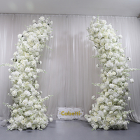 Haute qualité mariage Rose corne fleur arc toile de fond mariage arc fleur Arrangement artificielle soie fleur arc décoration