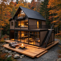 Maison conteneur préfabriquée postmoderne extensible sur mesure de 20 pieds et 40 pieds avec salle de bain, chambre, bureau et caractéristiques extérieures pour complexe hôtelier