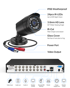 Sistema de Cámaras de Seguridad PoE de 16 Canales y 1080p, 16 Cámaras IP Tipo Bala Negras de 2MP, Audio, Detección Humana por IA, Vigilancia CCTV, Visualización por Aplicación - Product Image 3