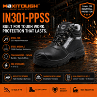 Chaussures de sécurité MaxiTough à embout d'acier, bottes de travail en cuir pleine fleur gaufré, anti-perforation, résistantes à la graisse, équipement de construction industrielle
