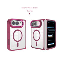 Étui pliable anti-rayures avec anneau magnétique transparent et protection d'angle pour caméra, compatible avec iPhone DUO Fold