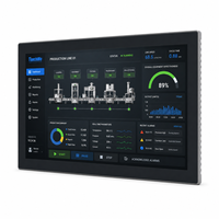 PC industriel tactile capacitif étanche IP65 de 15,6 à 24 pouces, écran TFT LED sans ventilateur, tablette tout-en-un, compatible avec les systèmes d'exploitation Win11/Linux
