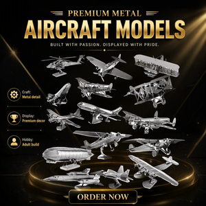 3D Metall Flugzeug Puzzle Flugzeugmodell DIY Bausatz Vintage Jet Hubschrauber Ausstellungsstück Geschenk - Product Image 5