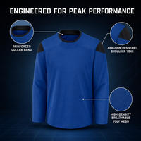 Seragam Hoki Es Tim Dewasa Custom LOGO OEM ODM Grosir, Jersey Latihan Hoki Es Polyester dengan Cetak Heat-Transfer