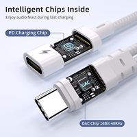 Adaptateur Chargeur USB-C 2-en-1 vers Prise Casque 3,5 mm avec Charge Rapide PD 100W et Dongle Jack Auxiliaire pour Séries de Téléphones