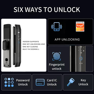 Serrures intelligentes Wifi Tuya entièrement automatiques à <span class=keywords><strong>double</strong></span> ouverture latérale, serrure à empreintes digitales pour la sécurité domestique, serrure électronique sans clé, coffre-fort électronique - Product Image 4
