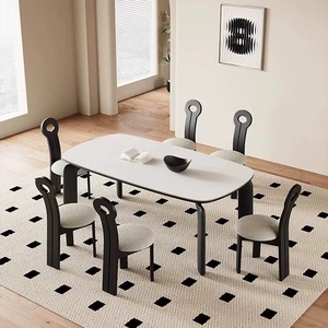 Nordic Luxury Modern Rectangle Marble Solid Wood <strong>Table</strong> <strong>and</strong> <strong>Chairs</strong> for Dining Room Set 4 6 Seater <strong>Space</strong> <strong>Saver</strong> Furniture Designs - Product Image 4