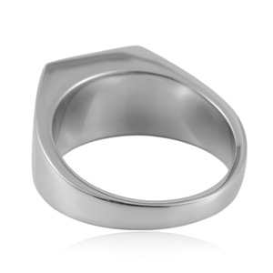 Men's <b>Titanium</b> Steel Rectangular Epoxy <b>Ring</b> Silver Geometric Design Gift Jewelry - Product Image 2