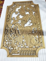 Panneau mural en aluminium gravé CNC de style chinois personnalisé avec un motif d'éléphant et de lotus