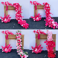 Chemin de table en roses artificielles en soie faites à la main, 2m, pour centre de table de mariage, décoration murale, événements, fêtes, Noël, rentrée scolaire, Moka