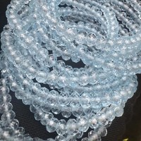 Bracelet Meihan en topaze bleue naturelle, perles rondes facettées, pierres en vrac pour la création de bijoux