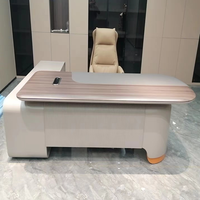 Meubles de bureau OEM, nouveau modèle de bureau, table de luxe en forme de L, bureau de direction avec table d'appoint