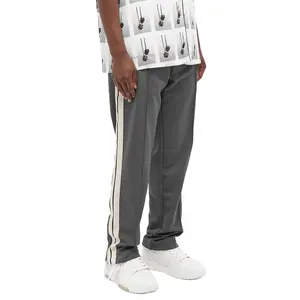 High Quality Custom Streetwear Side Stripe Straight Leg Stacked Polyester Track Pants Men