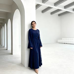 Robe Abaya de fête élégante en dentelle de polyester de qualité supérieure pour femmes musulmanes, fournisseur en gros - Product Image 2