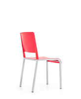 Chaise d'invité empilable en plastique, structure tubulaire en métal thermolaqué pour salle de classe, salle d'attente et cantine