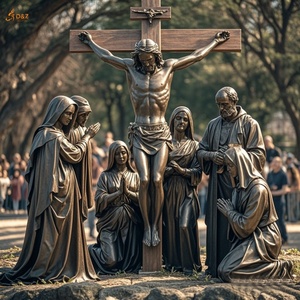 Famosa religión cristiana católica estatua de latón Jesús 14 estación duodécima estación tamaño real Jesús muere Cruz escultura de bronce - Product Image 5