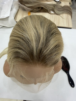 Perruques Lace Front Blond Cendré avec Mèches Brunes Lisses pour Femmes, Cheveux Brésiliens Remy HD Transparents, Perruque Sans Colle Hairpro