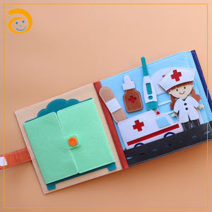 Livre d'activités Montessori en feutre fait main sur le thème de la construction et de la médecine, personnalisable, pour les tout-petits - Product Image 2