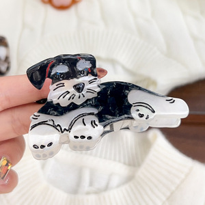 Nuovo Stile Fermaglio per Capelli in Acetato a Forma di Schnauzer, Piccolo, con Personalità, a Clip, Accessorio per Capelli da Donna - Product Image 5