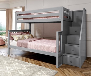 Juegos de muebles de dormitorio para niños, litera de madera sólida de estilo moderno multifunción para bebés - Product Image 3