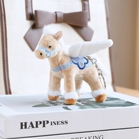 Llavero de Peluche de Pegaso Negro Suave con Alas Doradas de Lujo para Colgante de Bolso de Boutique o Regalo