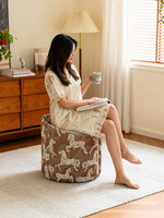 Tabouret de maquillage et chaise de coiffeuse en tissu imprimé style rétro français Donna pour chambre, maison d'hôtes, appartement, mobilier de maison