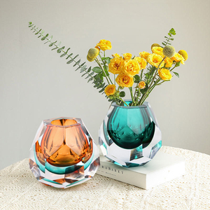 Wholesale European Clear <strong>Flower</strong> Glass <strong>Vase</strong> Modern <strong>Colour</strong> Simplicity <strong>Vase</strong> for Home Office Decoration - Product Image 1