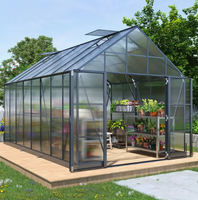Mini serre moderne en métal de 6 x 4 pieds avec couverture en polycarbonate, prête pour la culture hydroponique, bac à jardin surélevé