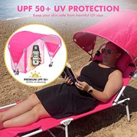 Bestex Chaise de bronzage de plage de haute qualité Auvent pour le camping au bord de la piscine pour les bains de soleil Comprend un sac à dos Parc extérieur