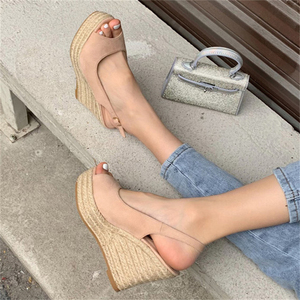 Sandales compensées respirantes à plateforme et talon épais pour femme, nouvelle collection été 2025, style bouche de poisson, en plastique - Product Image 5