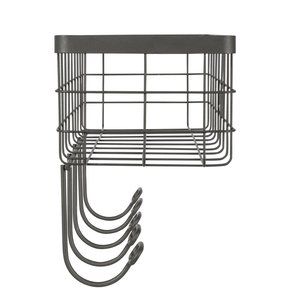 Étagère de rangement <span class=keywords><strong>murale</strong></span> en métal fil décoratif pour la maison 5 crochets clé <span class=keywords><strong>panier</strong></span> de rangement mural Style américain Design stockage choisir - Product Image 4
