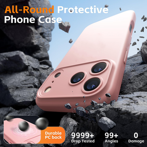 Custodia per telefono in <span class=keywords><strong>silicone</strong></span> liquido all'ingrosso, sottile, antiurto, a copertura totale, con logo personalizzato per iPhone 17 Pro Max Air - Product Image 2