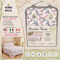 Ensemble de draps en microfibre imprimés sur mesure, 6 pièces, faible MOQ, taille Queen et King, pour fournisseur OEM ODM
