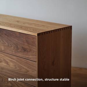 Gabinete de Madera Sólida de Nueve Cajones Serie Premium con Acabado en Cerezo y Nogal Negro, Hecho en Zhejiang - Product Image 4