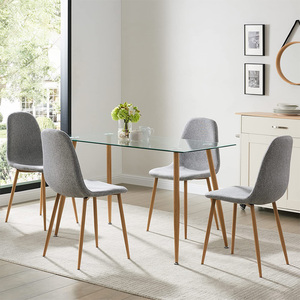 <span class=keywords><strong>Tavolo</strong></span> <span class=keywords><strong>da</strong></span> Pranzo <span class=keywords><strong>in</strong></span> <span class=keywords><strong>Vetro</strong></span> di Alta Qualità, Rettangolare con Piano <span class=keywords><strong>in</strong></span> <span class=keywords><strong>Vetro</strong></span>, <span class=keywords><strong>Tavolo</strong></span> Moderno per Sala <span class=keywords><strong>da</strong></span> Pranzo e <span class=keywords><strong>Cucina</strong></span> con Gambe <span class=keywords><strong>in</strong></span> Legno - Product Image 5