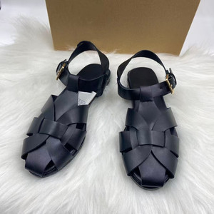 Sandales plates décontractées européennes et américaines à boucles, style romain, pour femmes, couleur unie, minimalistes et polyvalentes - Product Image 2