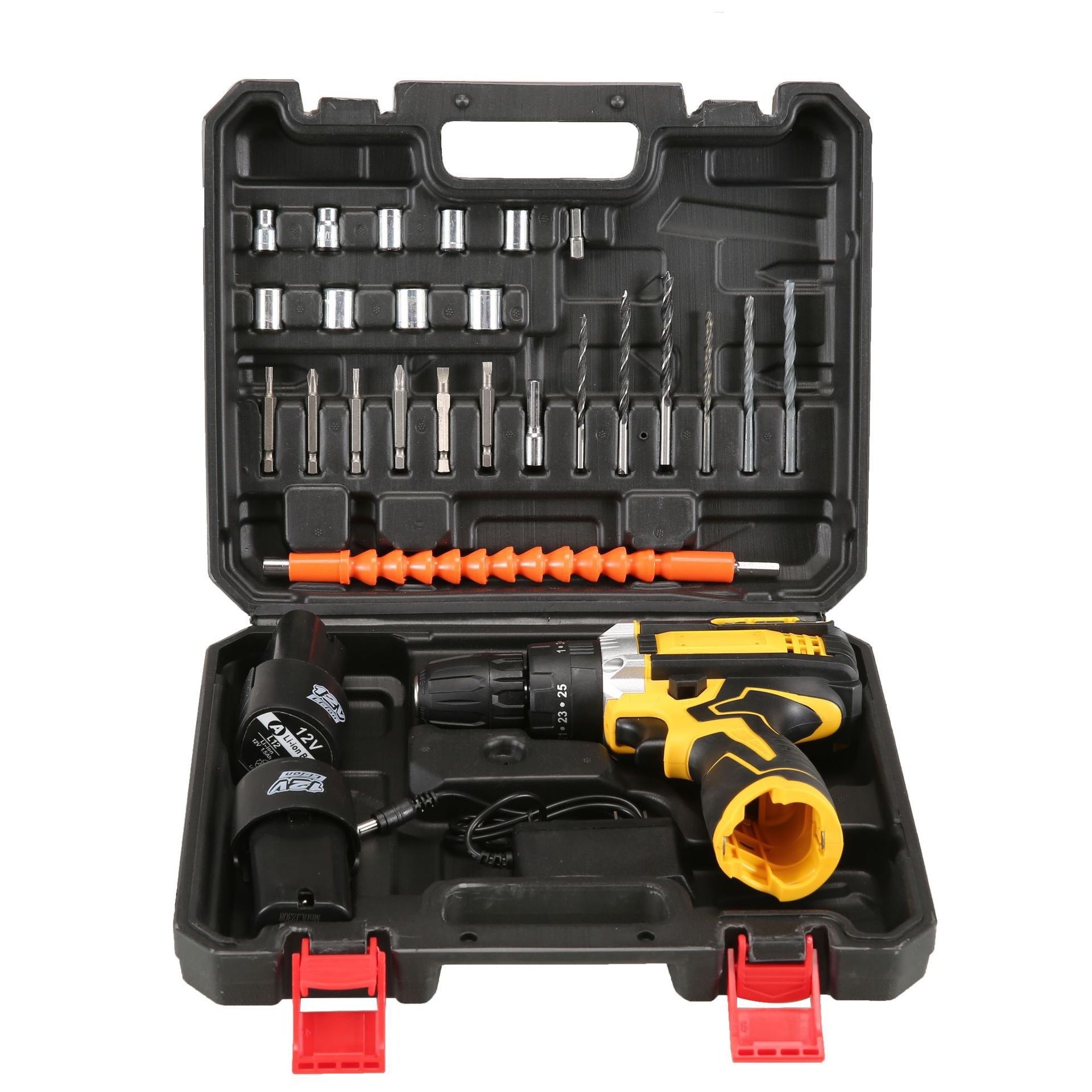 Hand Power Tools Machine Drill Power Tool Cordless Drills Electric Impact Drill with Accessories