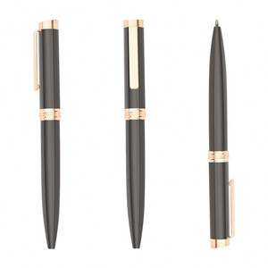 Bolígrafo de Metal Grabado Color Negro Metálico de Alta Gama para Negocios, Bolígrafo de Alta Calidad Personalizado con Baño de Oro Rosa, Regalos - Product Image 5