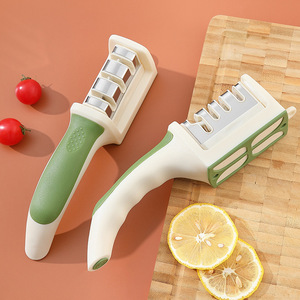 New Stainless Steel Kitchen Quick Manual Sharpener Green and White Household Artifact <b>Tool</b> - Product Image 1