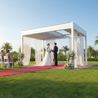 Pergola électrique en aluminium Sweet Home, toit rétractable motorisé à lamelles, auvent imperméable, ombrage LED, bioclimatique, télécommande