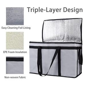 Sac <span class=keywords><strong>isotherme</strong></span> <span class=keywords><strong>pliable</strong></span> imperméable rouge pour pique-nique, réutilisable pour la randonnée et les activités de plein air au Canada - Product Image 5