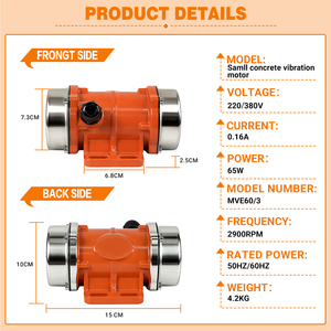 Motor Vibrador Eléctrico Industrial JULANTE MVE60/3 de 380V 50Hz para Mesa Vibradora de Concreto - Product Image 4