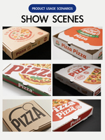 Boîte à pizza haut de gamme sur mesure en papier kraft ondulé brun récipient pour aliments gaufrage mat laminage fait de matériaux recyclés