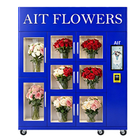 Distributeur automatique de fleurs intelligent AIT 24/7 intérieur/extérieur avec écran tactile, intégration SDK, capacité de 300 à 600 pièces, sans intervention humaine