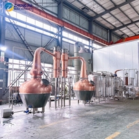 Alambic en cuivre ZJ 1000-20T pour la distillation de whisky single malt, d'alcool et de spiritueux, destiné aux distilleries commerciales