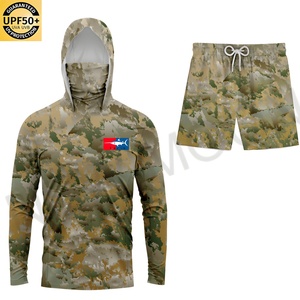 เสื้อตกปลาแขนยาวผู้ชาย UPF50 ป้องกันรังสียูวี พิมพ์ลาย กางเกงขาสั้นแห้งเร็ว ชุดตกปลาพร้อมโลโก้แบบกำหนดเอง - Product Image 4