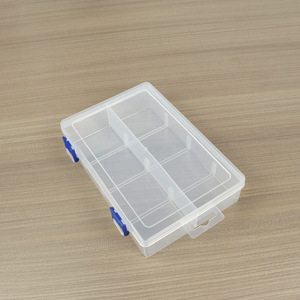 Transparent Plastic Storage <b>Box</b> With Compartments For Jewelry Stationery Tools Hardware Parts 20x13x4.6cm Rectangle Shape - Product Image 4