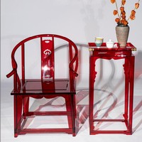 Nouvelle chaise à dossier haut en acrylique Taishi de style chinois moderne, couleur dégradée, pour salon et maison d'hôtes, personnalisable, classe économique